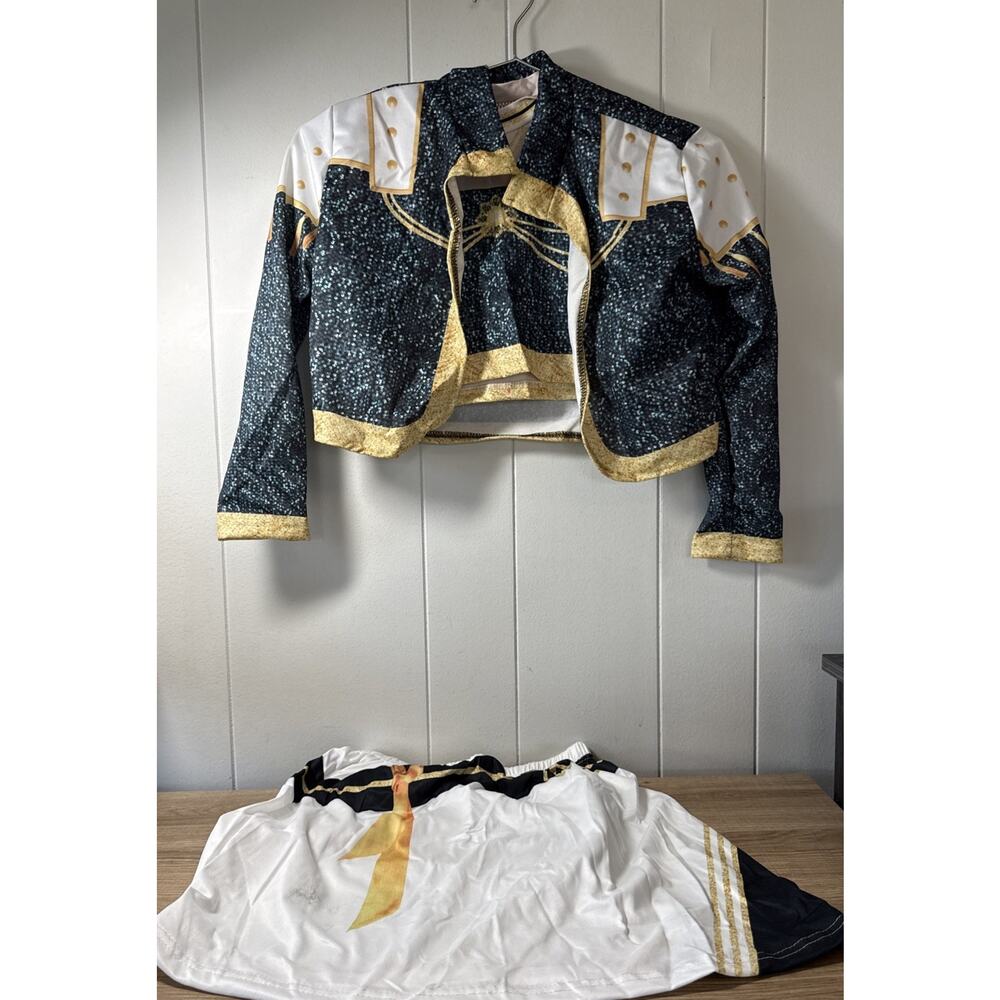Girls Outfit Cropped Set of 3 Jacket Skirt Top Elastic Waist Summer Set 7-8y XX